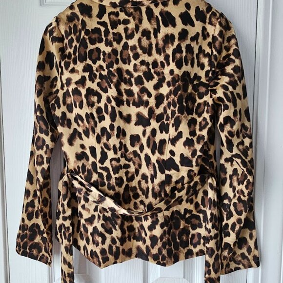 Leopard Satin Blazer - Picture 4 of 6